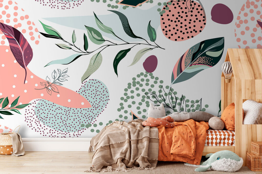 Blaadjes tussen speelse stipvlakken — interieur 2