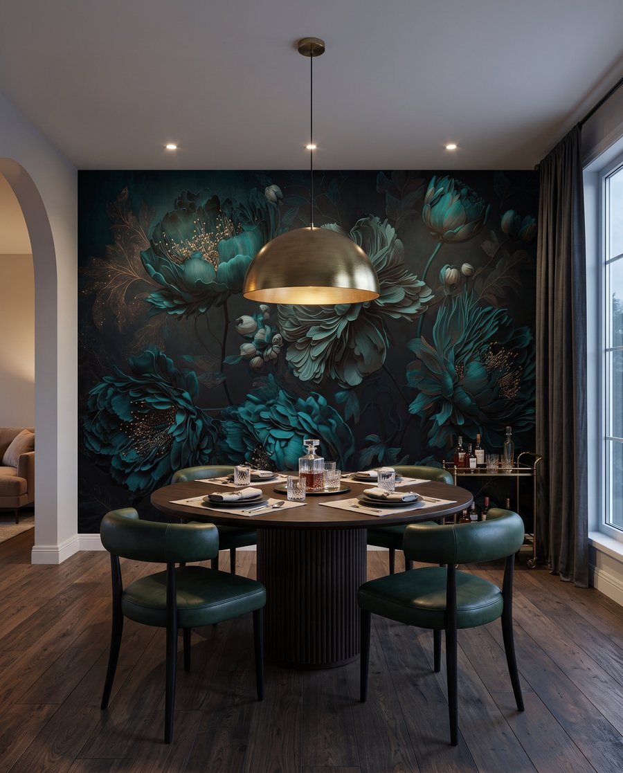 Bloemen in nachtelijk turkoois — interieur 6