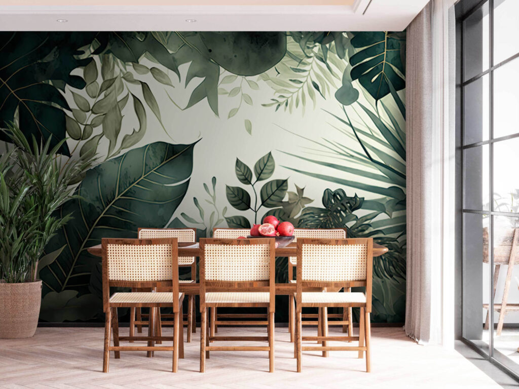 Donkere bladeren met goudnerf — interieur 3