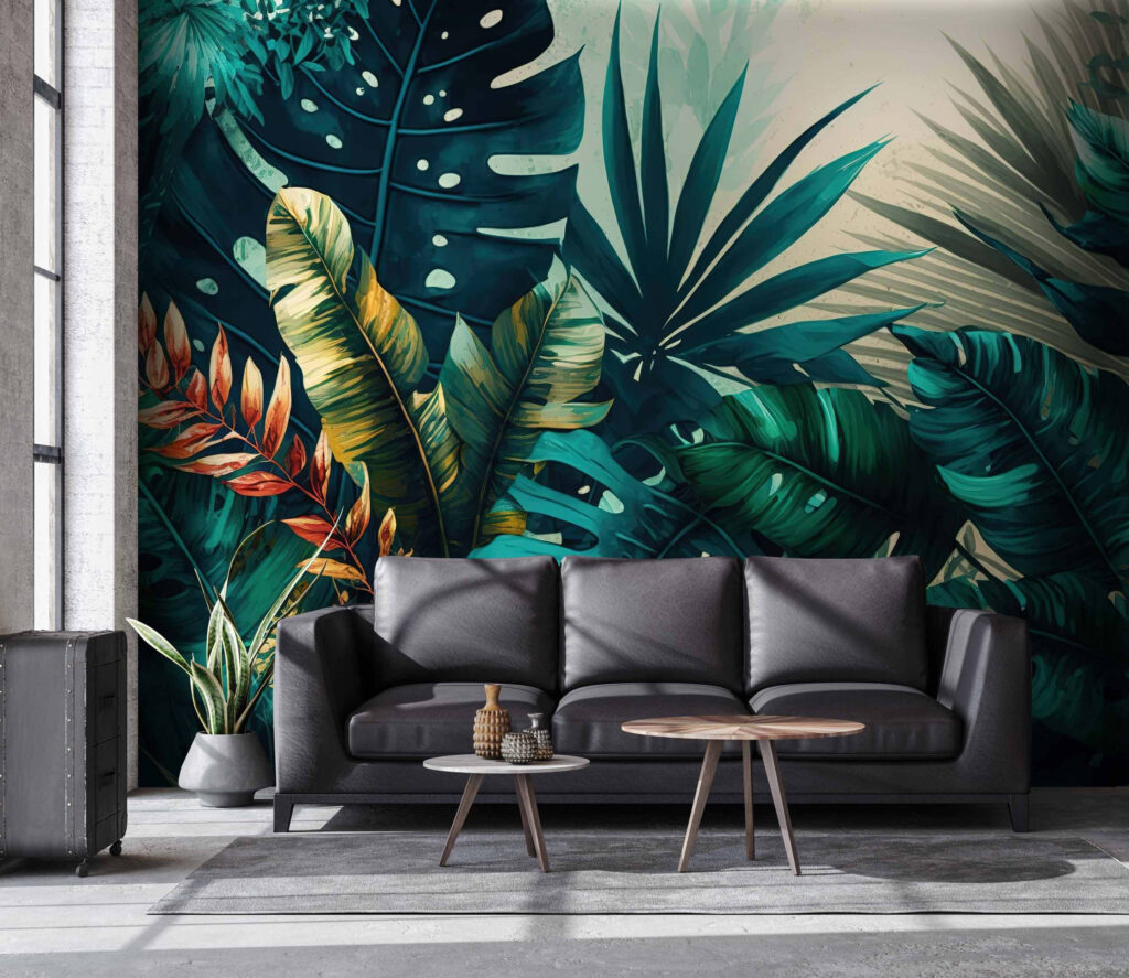 Tropische planten vangen licht — interieur 2