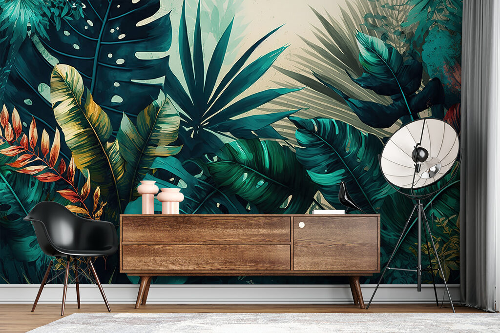 Tropische planten vangen licht — interieur 5