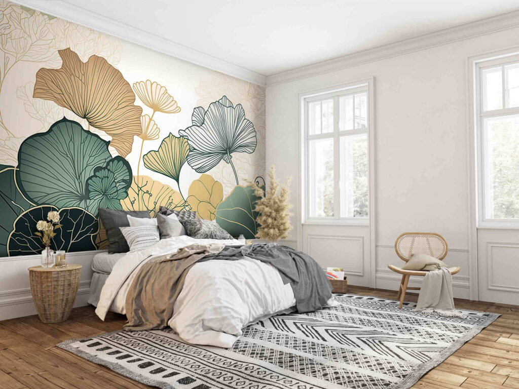 Bladwaaiers in kleur, lijnen — interieur 1