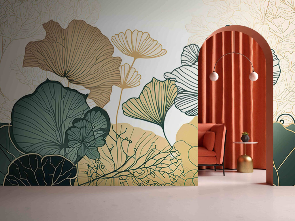 Bladwaaiers in kleur, lijnen — interieur 2