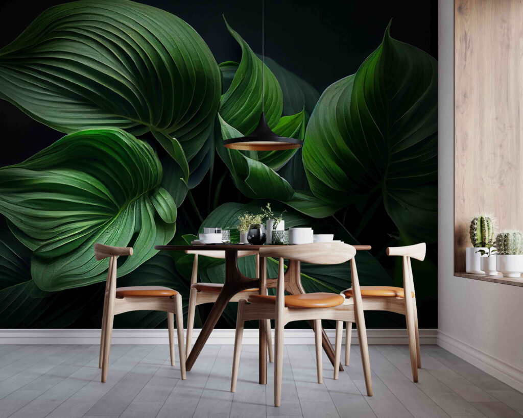 Glanzend groene bladplooien — interieur 2