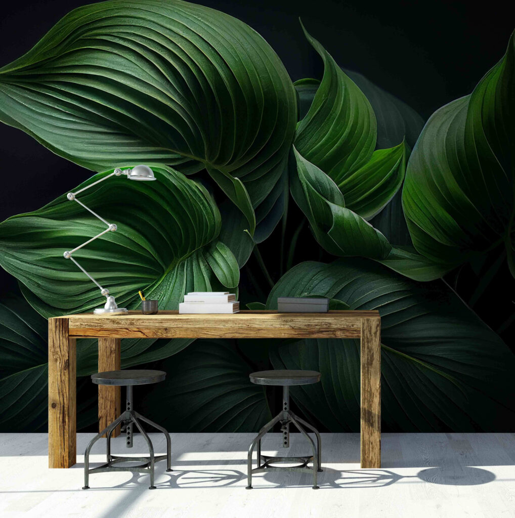 Glanzend groene bladplooien — interieur 3