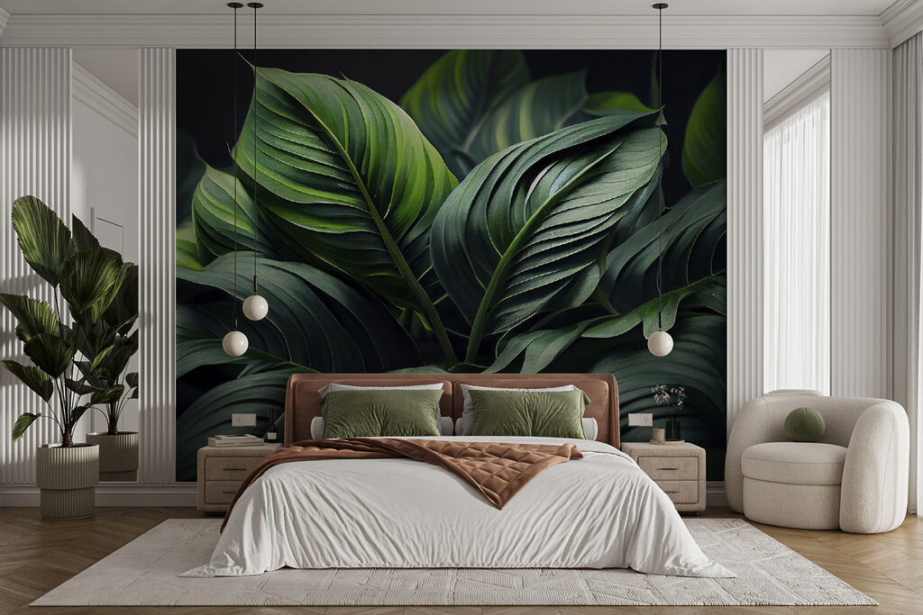 Diepgroene bladeren waaieren open — interieur 4