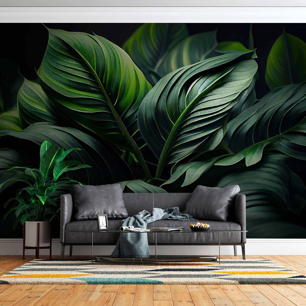 Diepgroene bladeren waaieren open — interieur 5