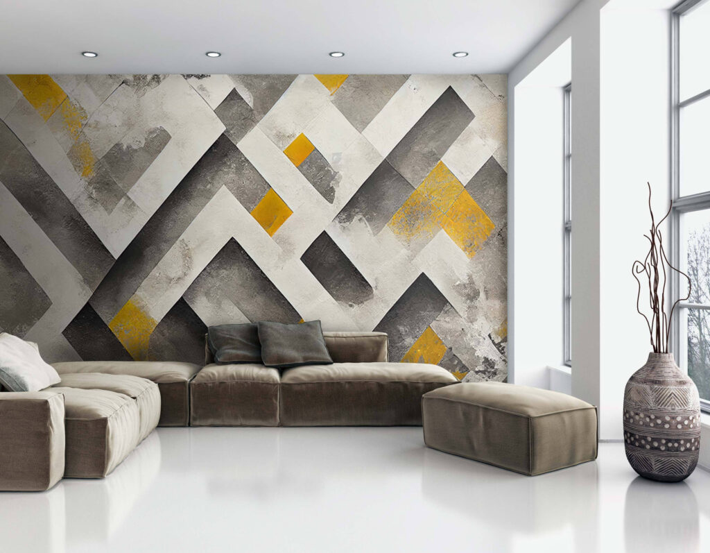 Geometrische patronen in ingetogen kleuren — interieur 3