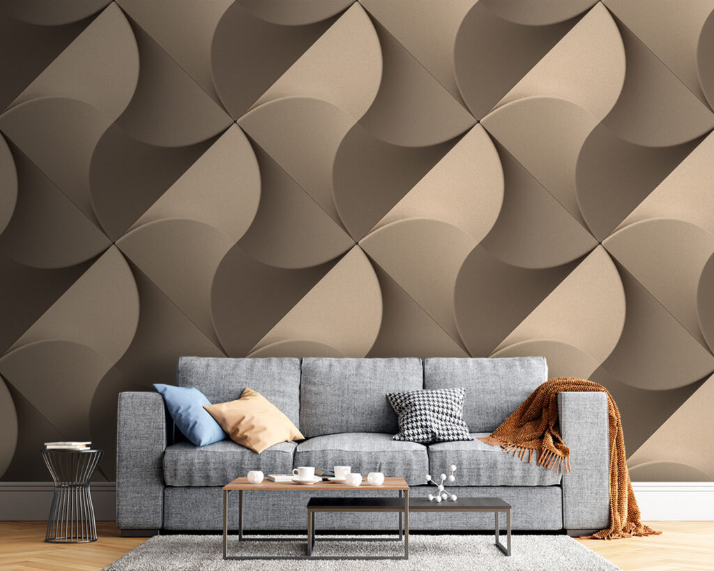 Gevouwen blaadjes in taupe — interieur 2
