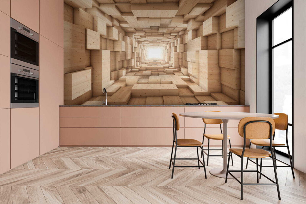 Houten blokken als dieptetunnel — interieur 8