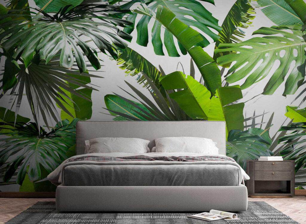 Groene junglebladeren vangen licht — interieur 2