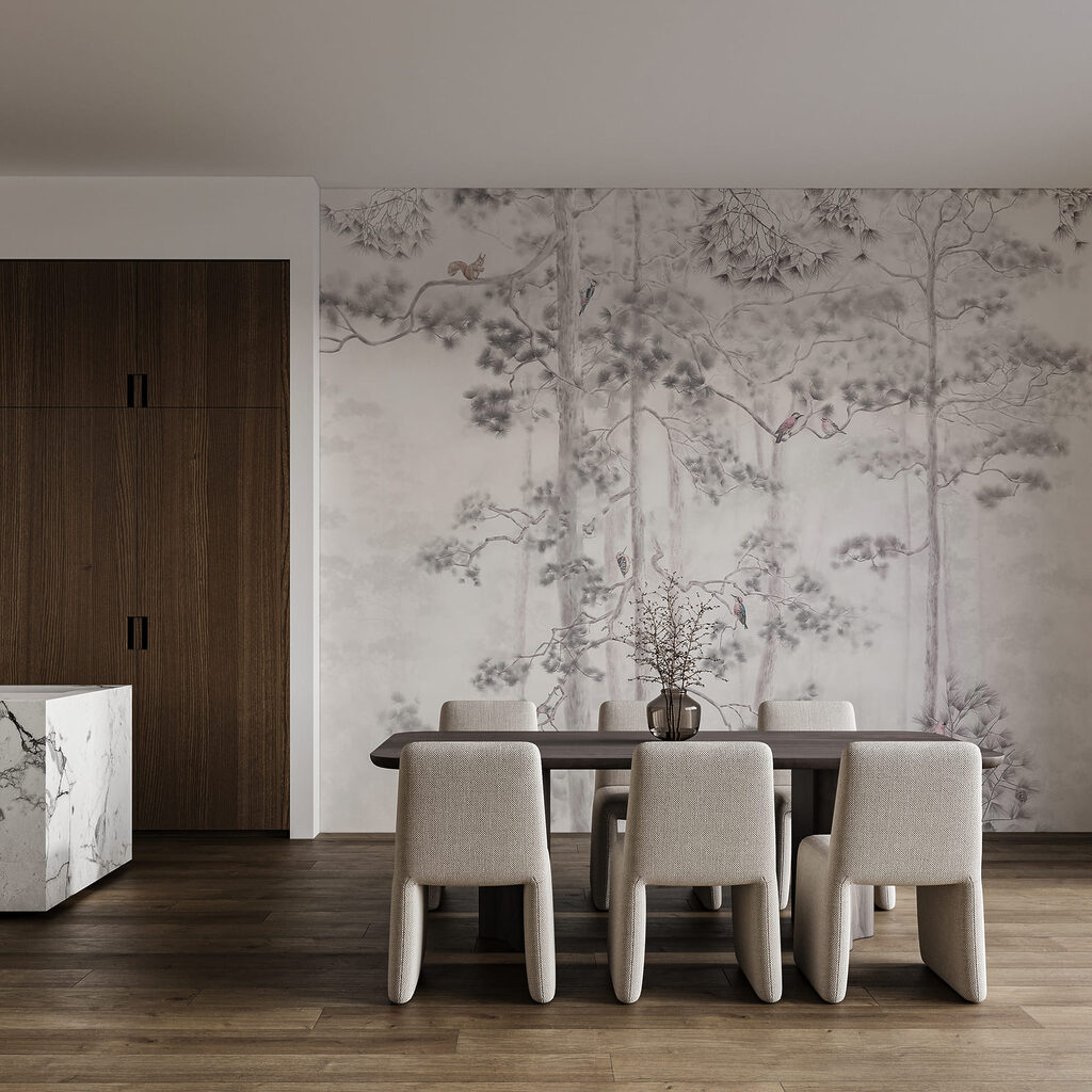 Schilderij van bomen en vogels — interieur 3
