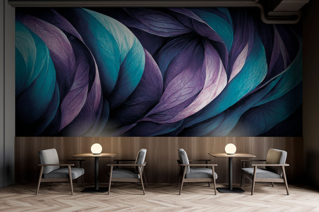 Paarse en turquoise veren — interieur 3