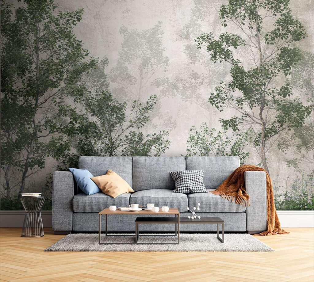 Groep bomen met groene bladeren — interieur 1