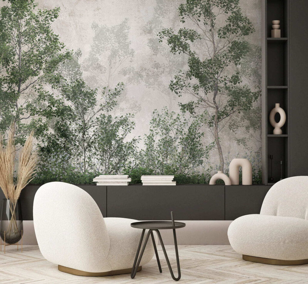 Groep bomen met groene bladeren — interieur 3