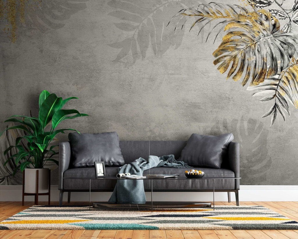 Palmveren op verweerde grijstinten — interieur 2