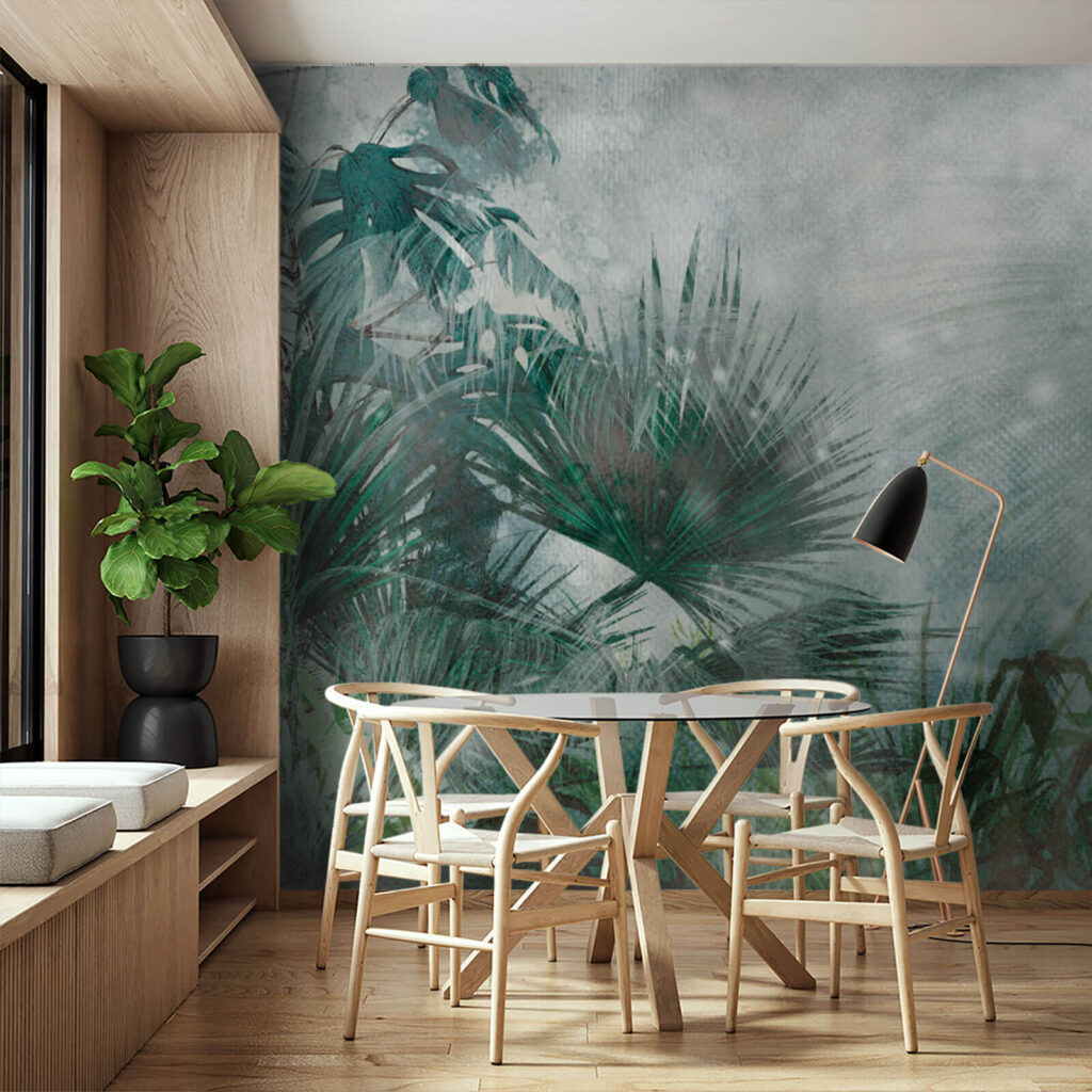 Junglebladeren achter bleke nevel — interieur 1