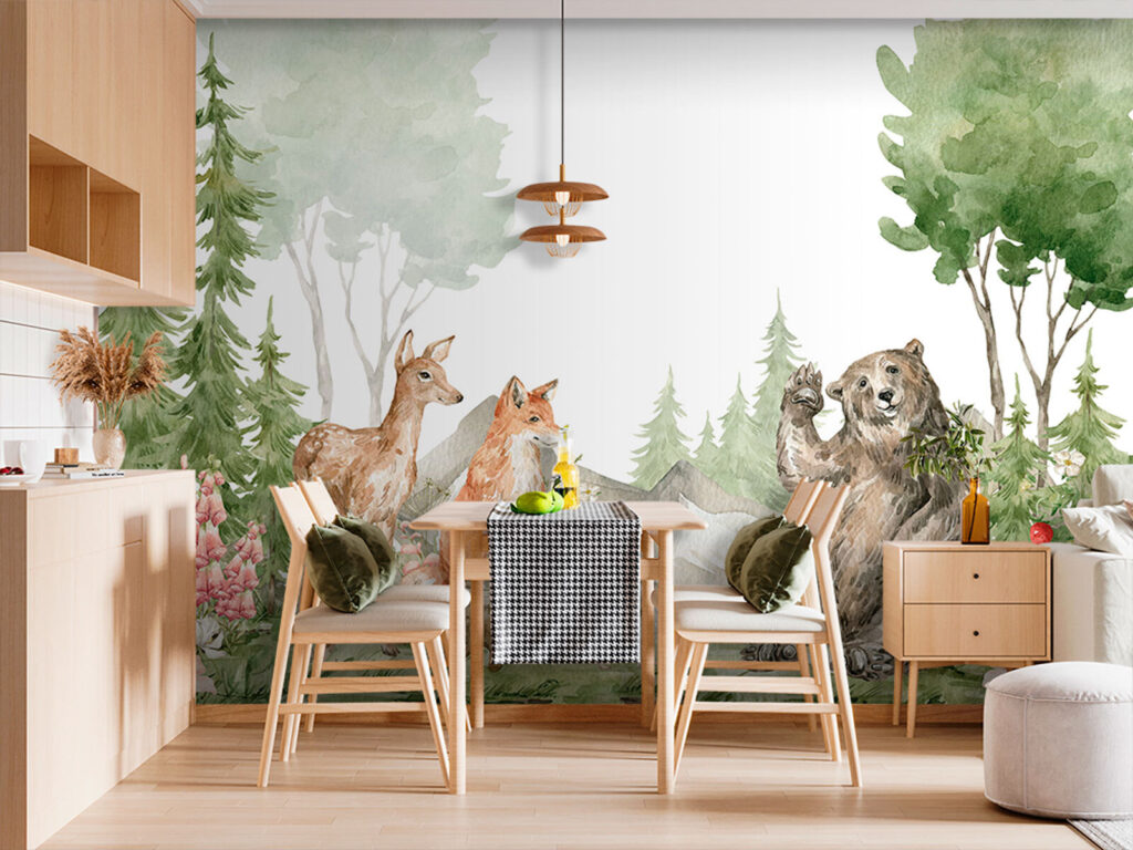 Bosdieren rond een tent — interieur 2