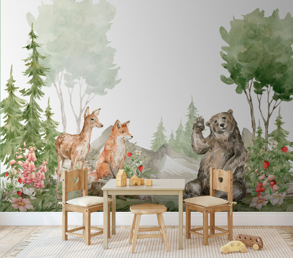 Bosdieren rond een tent — interieur 1