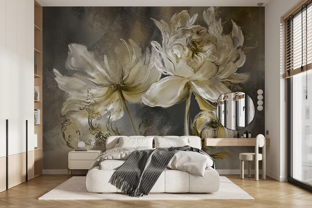 Roomwitte bloei in penseelstreken — interieur 4