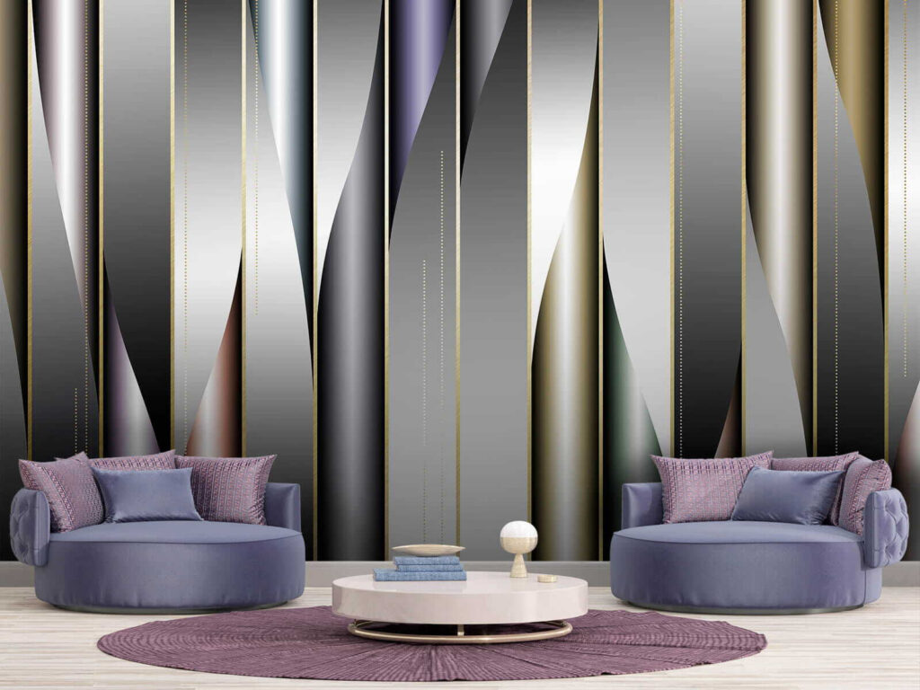 Glanzende linten in banen — interieur 1
