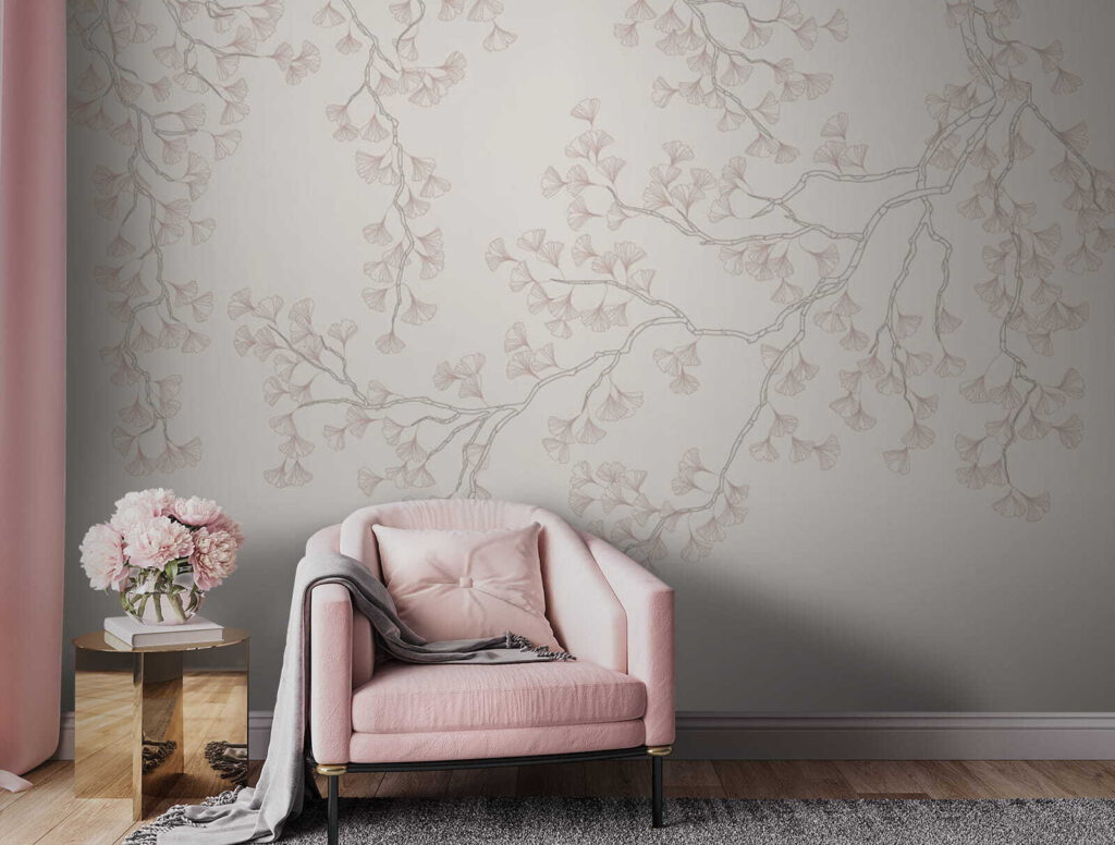 Bleke bloesem langs bovenrand — interieur 2