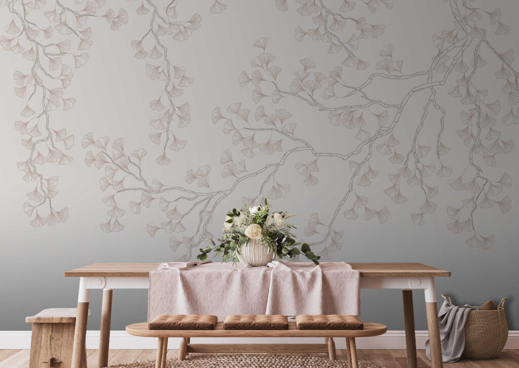Bleke bloesem langs bovenrand — interieur 3