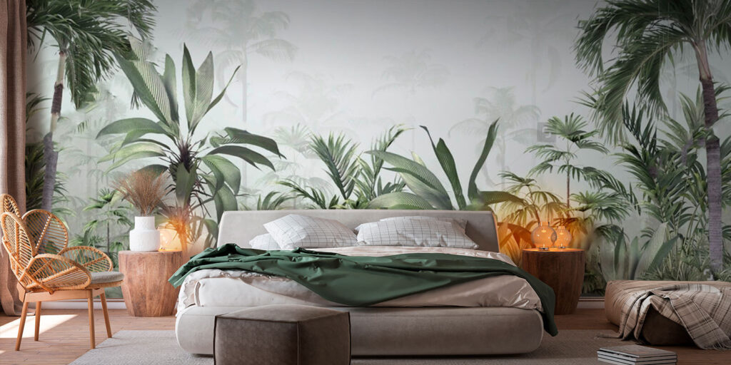 Bleke palmen in laagjes — interieur 1