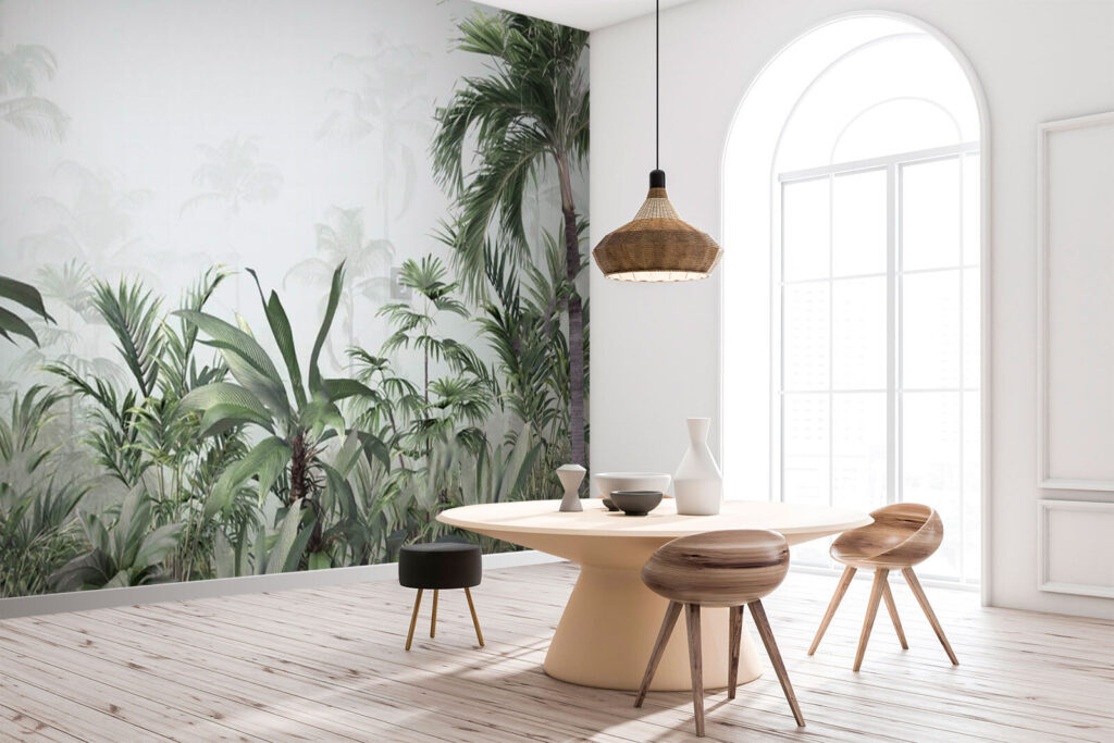 Bleke palmen in laagjes — interieur 2