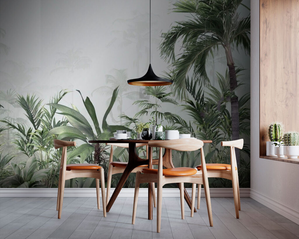 Bleke palmen in laagjes — interieur 3