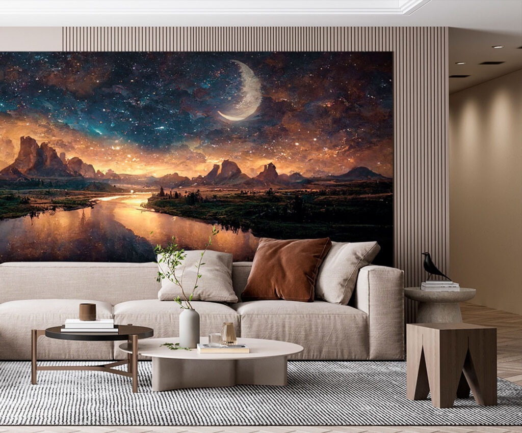 Een maan boven avondwater — interieur 3