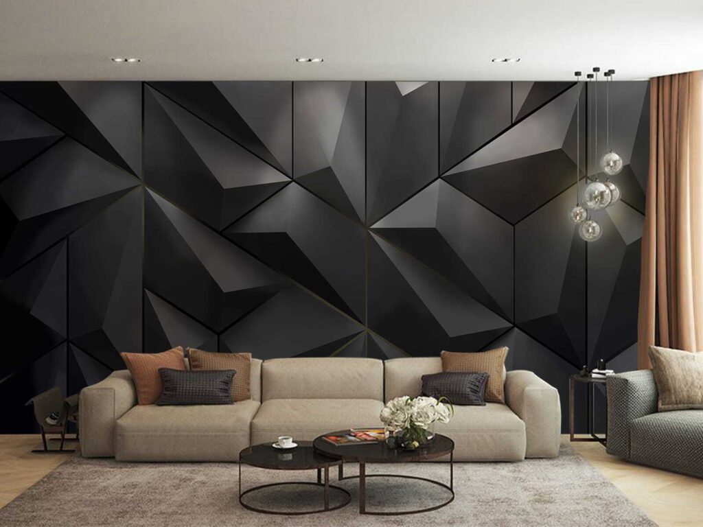 Zwarte facetten in schaduw — interieur 1