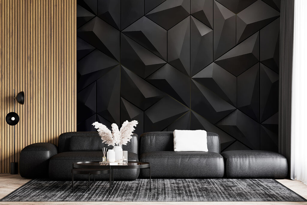 Zwarte facetten in schaduw — interieur 3