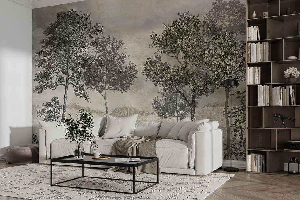 Tekening van bomen in een veld — interieur 5