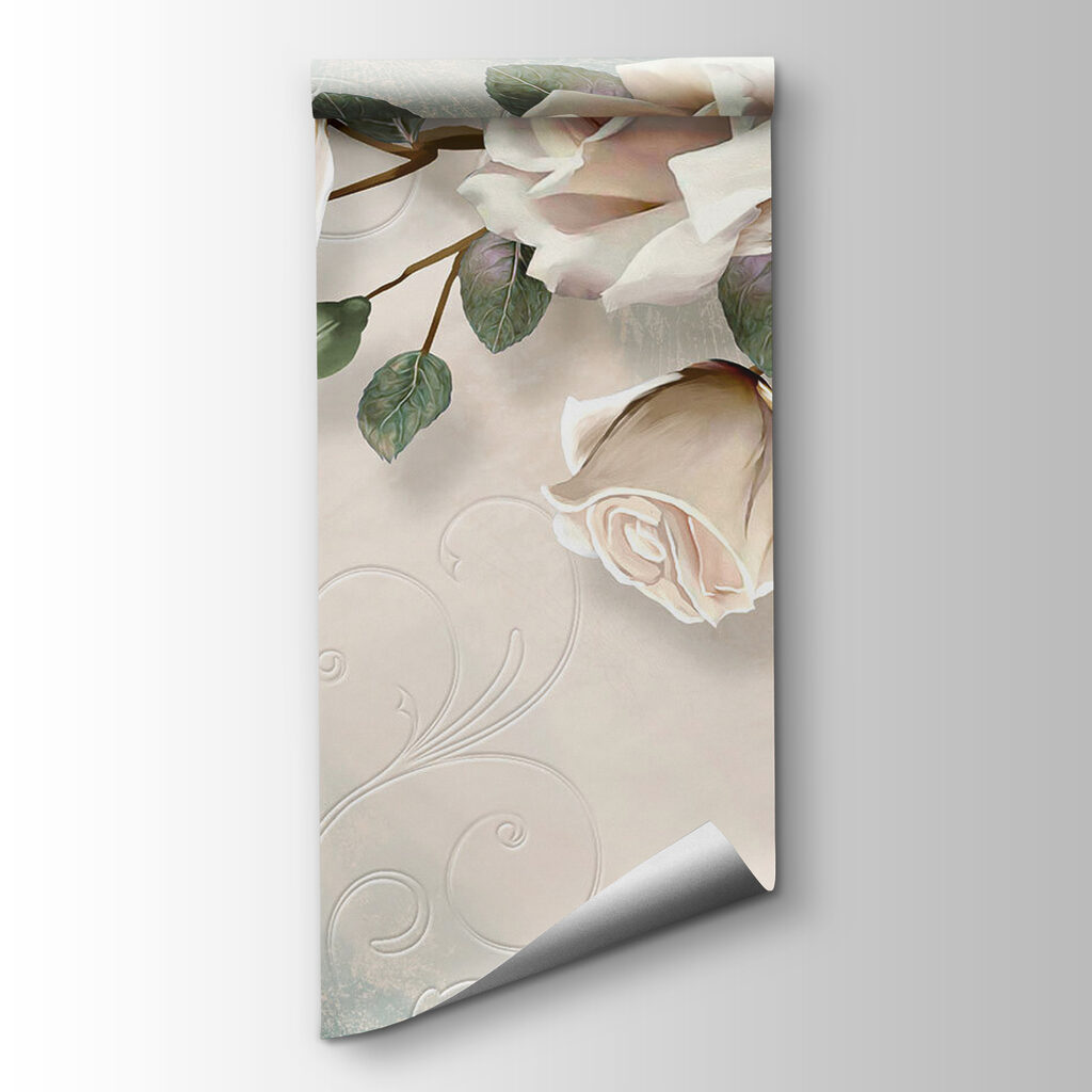 Roomwitte rozen met vlinders — productweergave