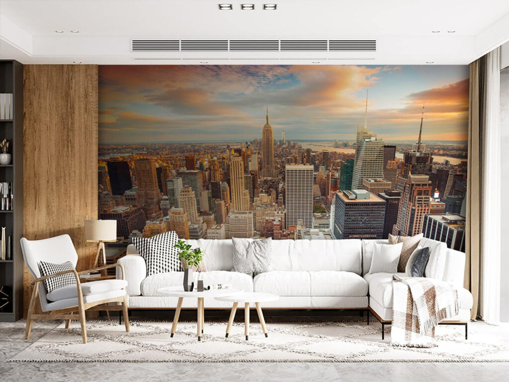 Stadsgezicht in warm avondlicht — interieur 3