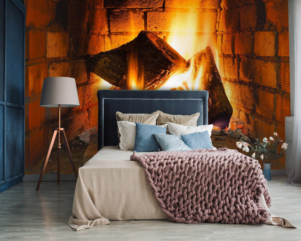 Vlammen tussen oude haardstenen — interieur 1