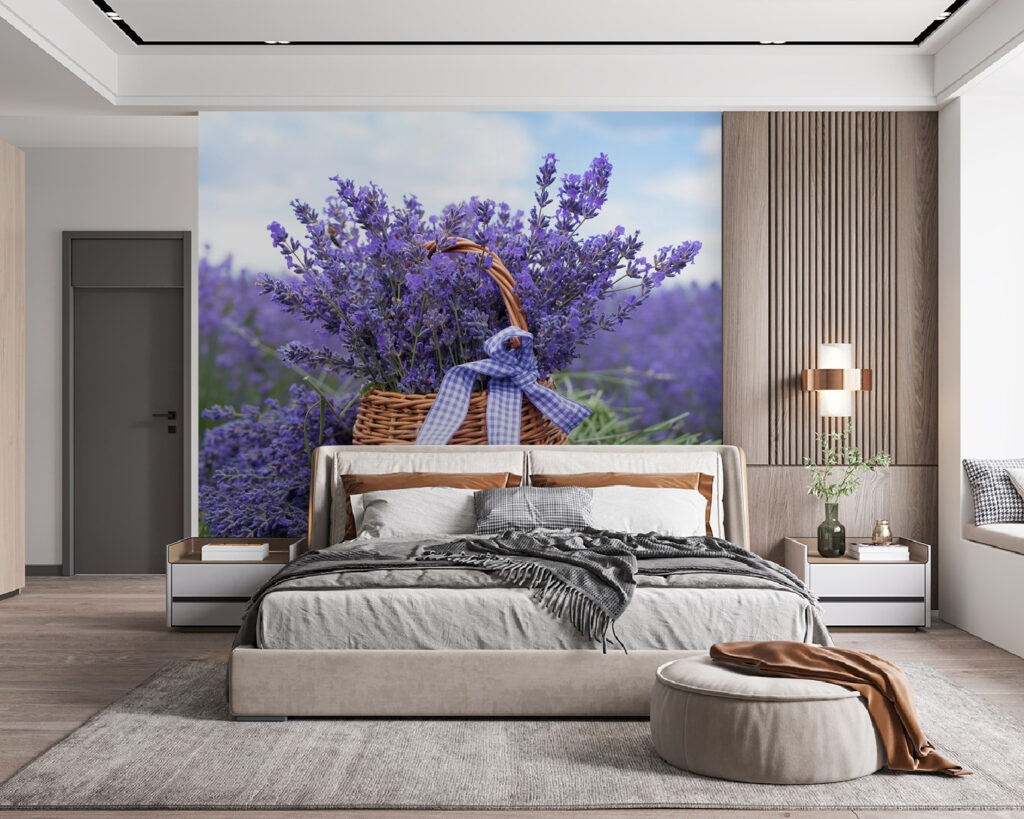 Lavendel in een rietenmand — interieur 2