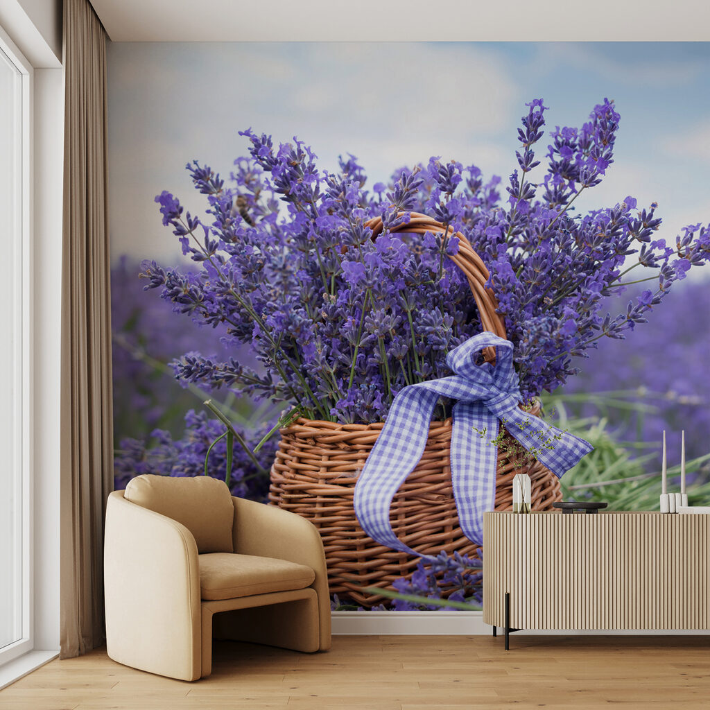 Lavendel in een rietenmand — interieur 4