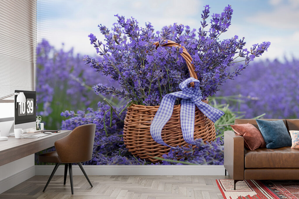Lavendel in een rietenmand — interieur 5