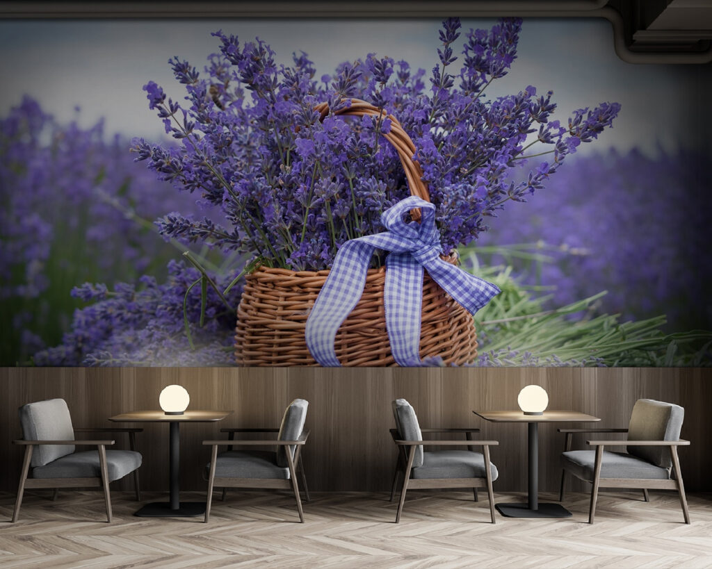 Lavendel in een rietenmand — interieur 3