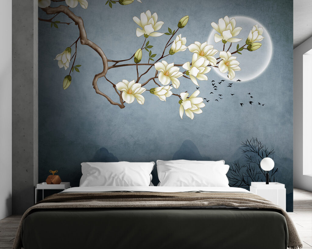 Witte bloesem voor bergmaan — interieur 2