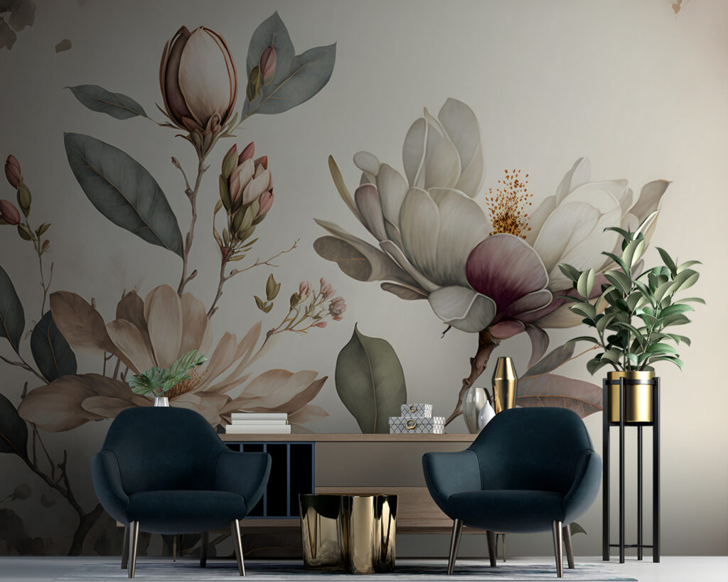 Bloemen aan zachte aquareltakken — interieur 3