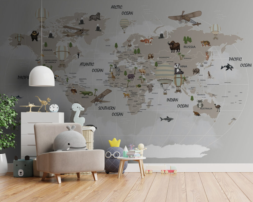 Wereldreis met dieren, vliegtuigen — interieur 1