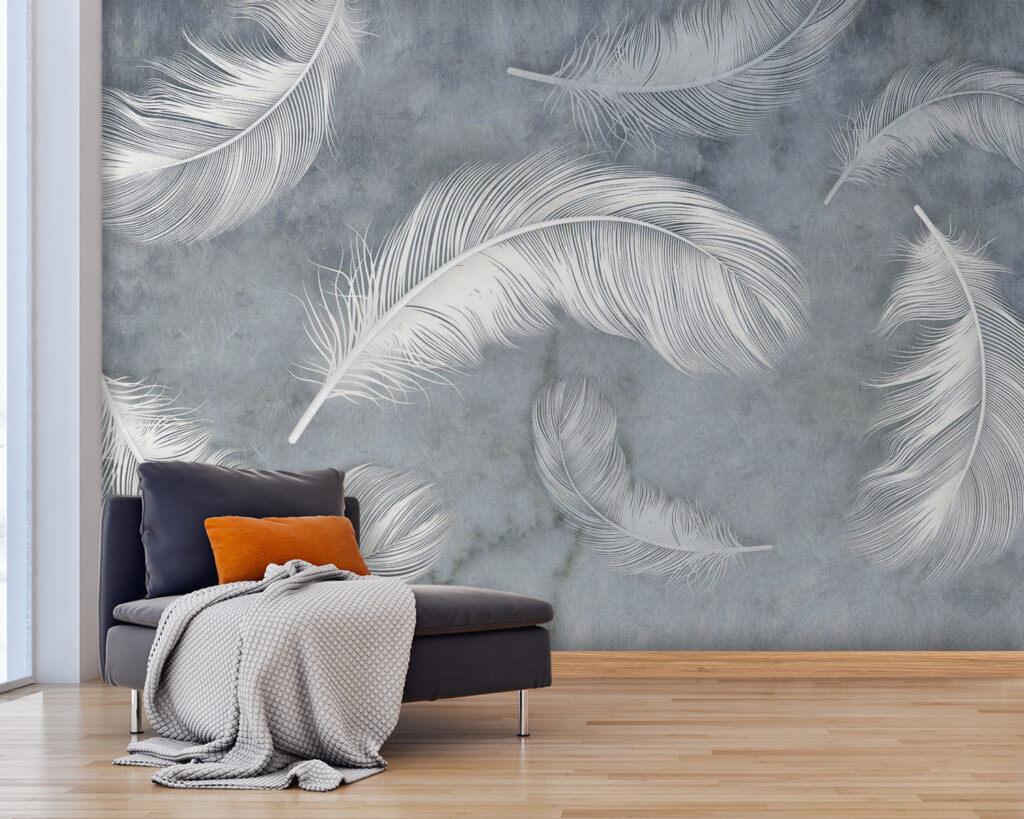Witte veren in grijsnevel — interieur 6