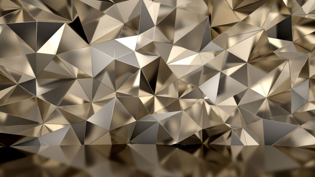 Gouden facetten boven spiegeling — volledig ontwerp