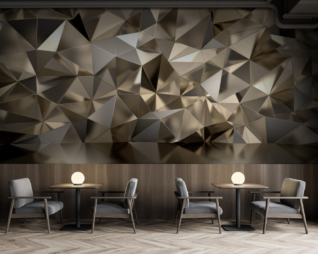 Gouden facetten boven spiegeling — interieur 9