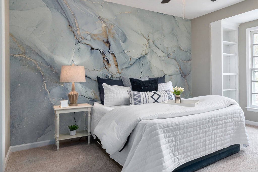 Bleekblauwe vlakken, grijze aders — interieur 10