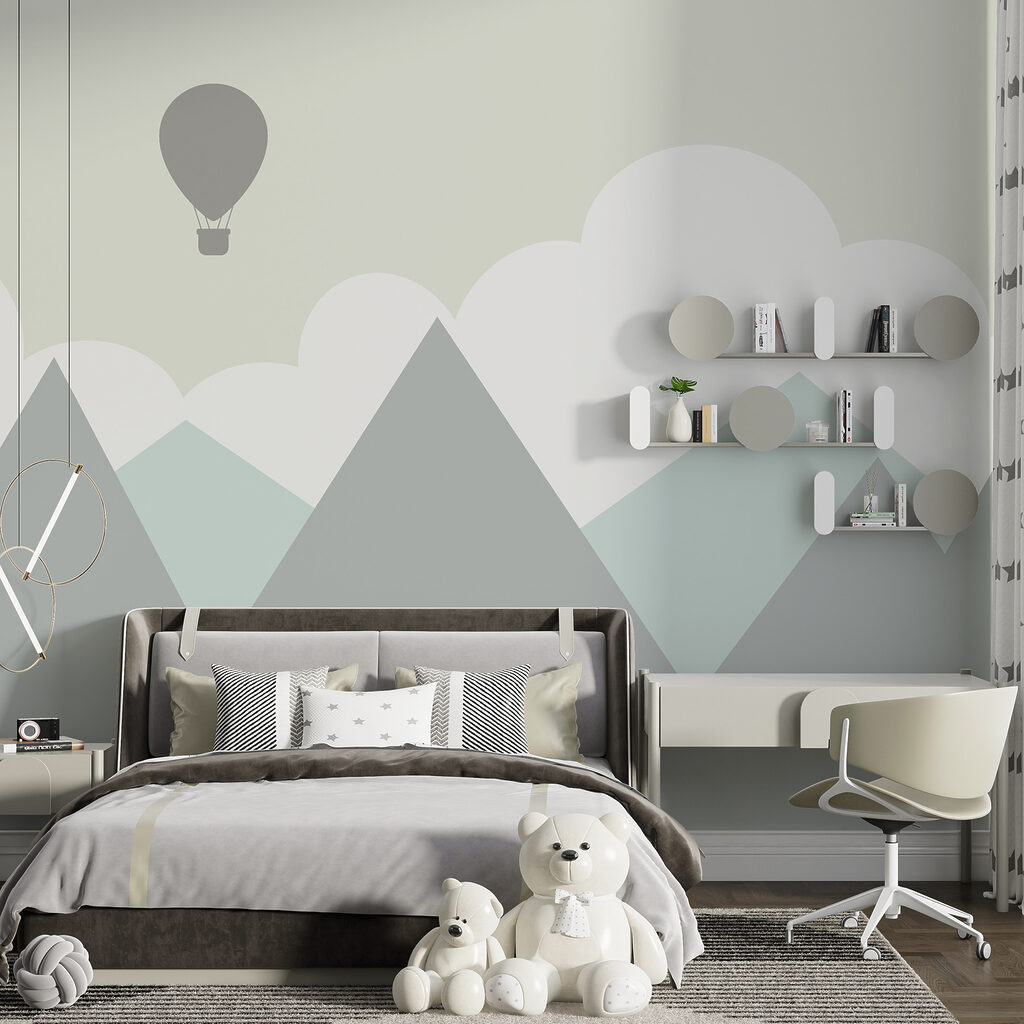 Ballon boven stille bergpunten — interieur 3
