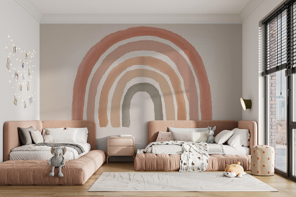Regenboog in warme aquarel — interieur 3